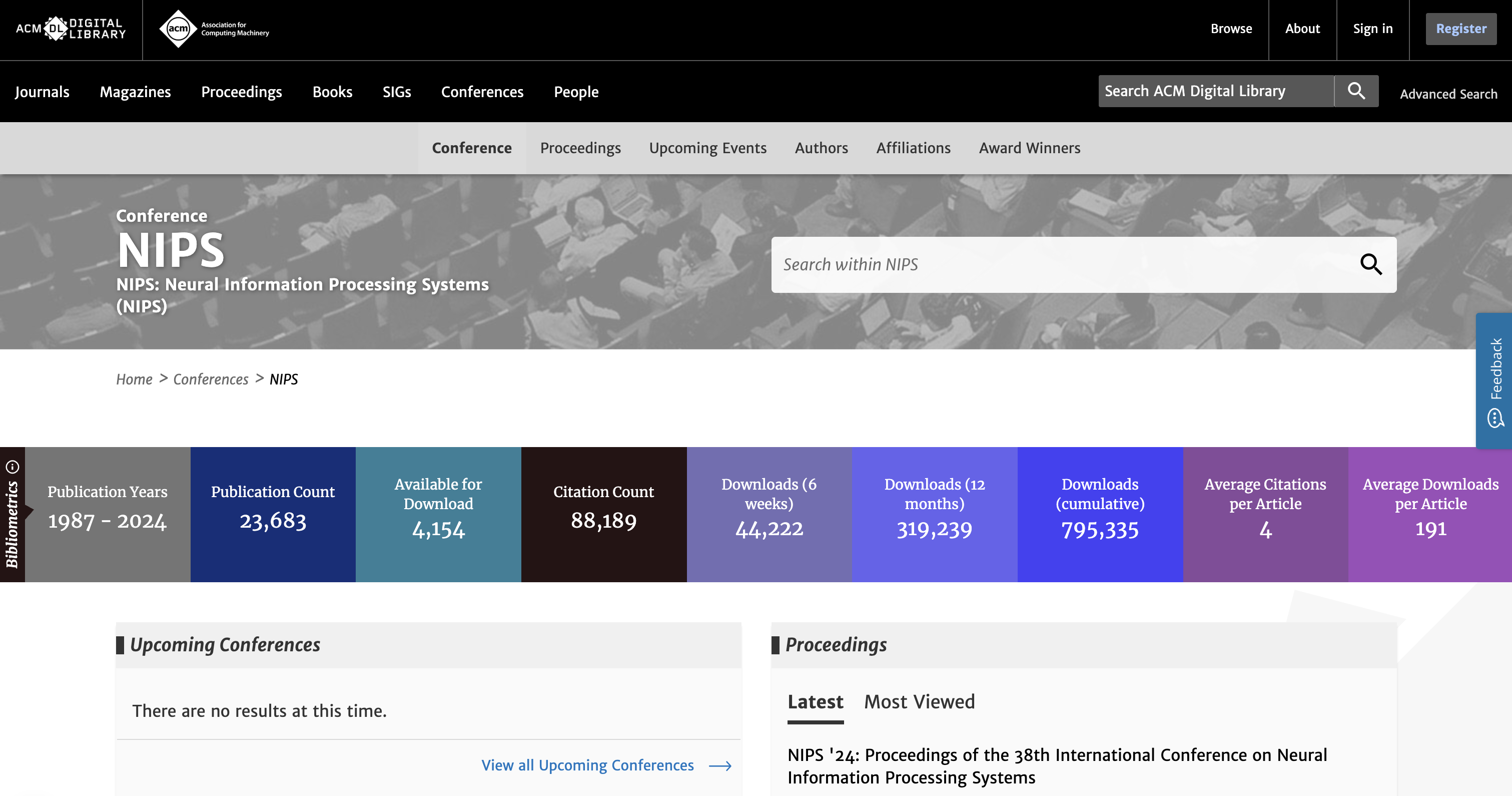 ACM Digital Library 界面示例